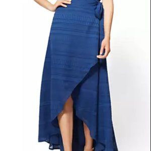 NWT NY&Co Wrap midi skirt indigo S